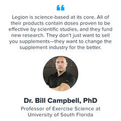 LEGION bottle pouring into glass captures daily recovery ritual.