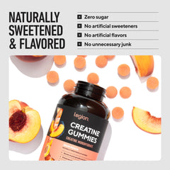 LEGION Creatine Monohydrate Gummies pink lemonade serving supports workouts.