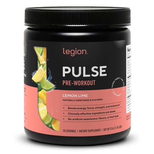 LEGION Nitric Oxide Preworkout lemon-lime bottle ready for training and clean energy