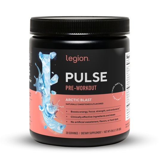 LEGION Pulse Arctic Blast powder with scoop for clean energy