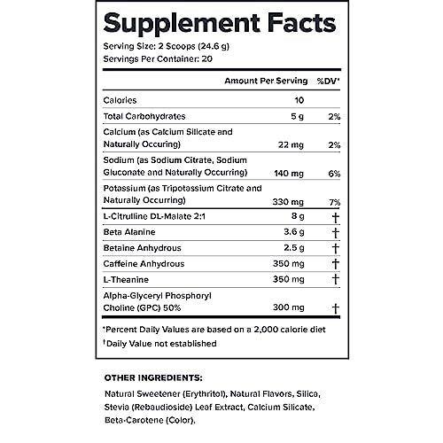 LEGION Pulse beta-alanine citrulline alpha-gpc ingredients close-up