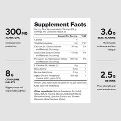 LEGION Pulse label close-up showing transparent ingredients and caffeine-free formula
