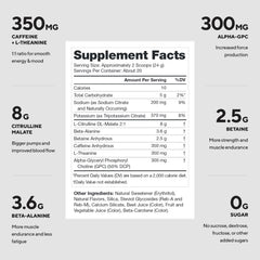 Close look at LEGION Pulse label highlighting natural sweeteners and no artificial flavors.