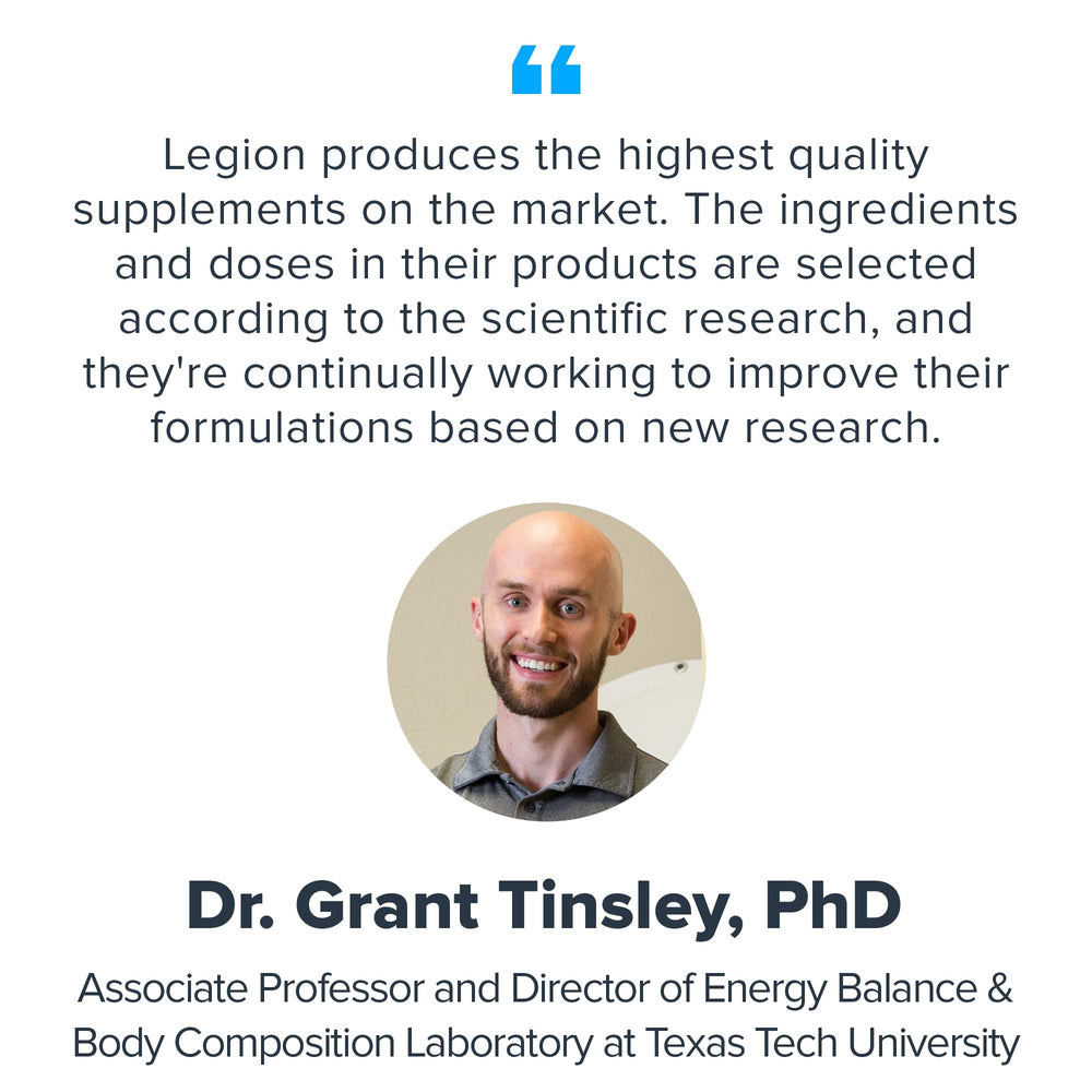 LEGION vitamin-b-complex packaging emphasizes vegan, clean label