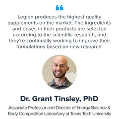 LEGION vitamin-b-complex packaging emphasizes vegan, clean label