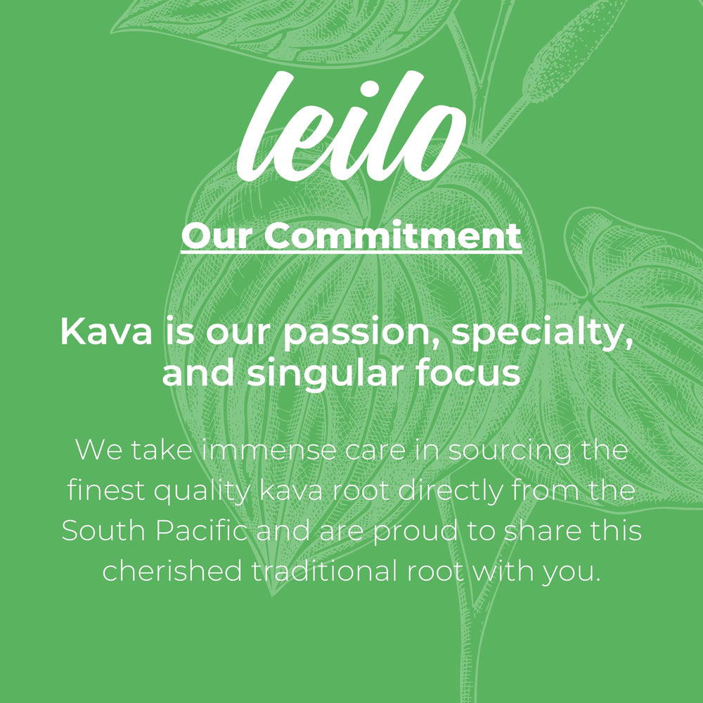 Leilo Kava Mocktail ingredients image, highlights kava roots and flavor balance.