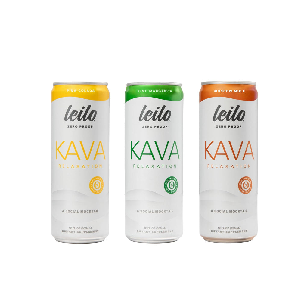Leilo Kava Mocktail Margarita can, crisp citrus flavor with sugar-free, non-alcoholic relaxation option.