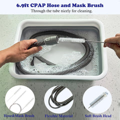 Lemintae CPAP soft brush head protects inner tubing during cleaning