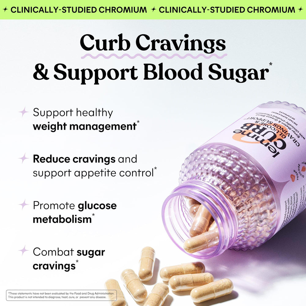 Lemme Curb Cravings capsules close-up, highlighting convenient daily wellness capsules.