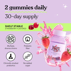 Lemme Fiber & Probiotic Gummies strawberry flavor invites a tasty daily ritual
