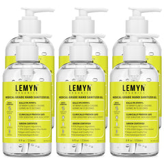 Lemyn Organics hand sanitizer bottle front with 97% organic formula and citrus scent