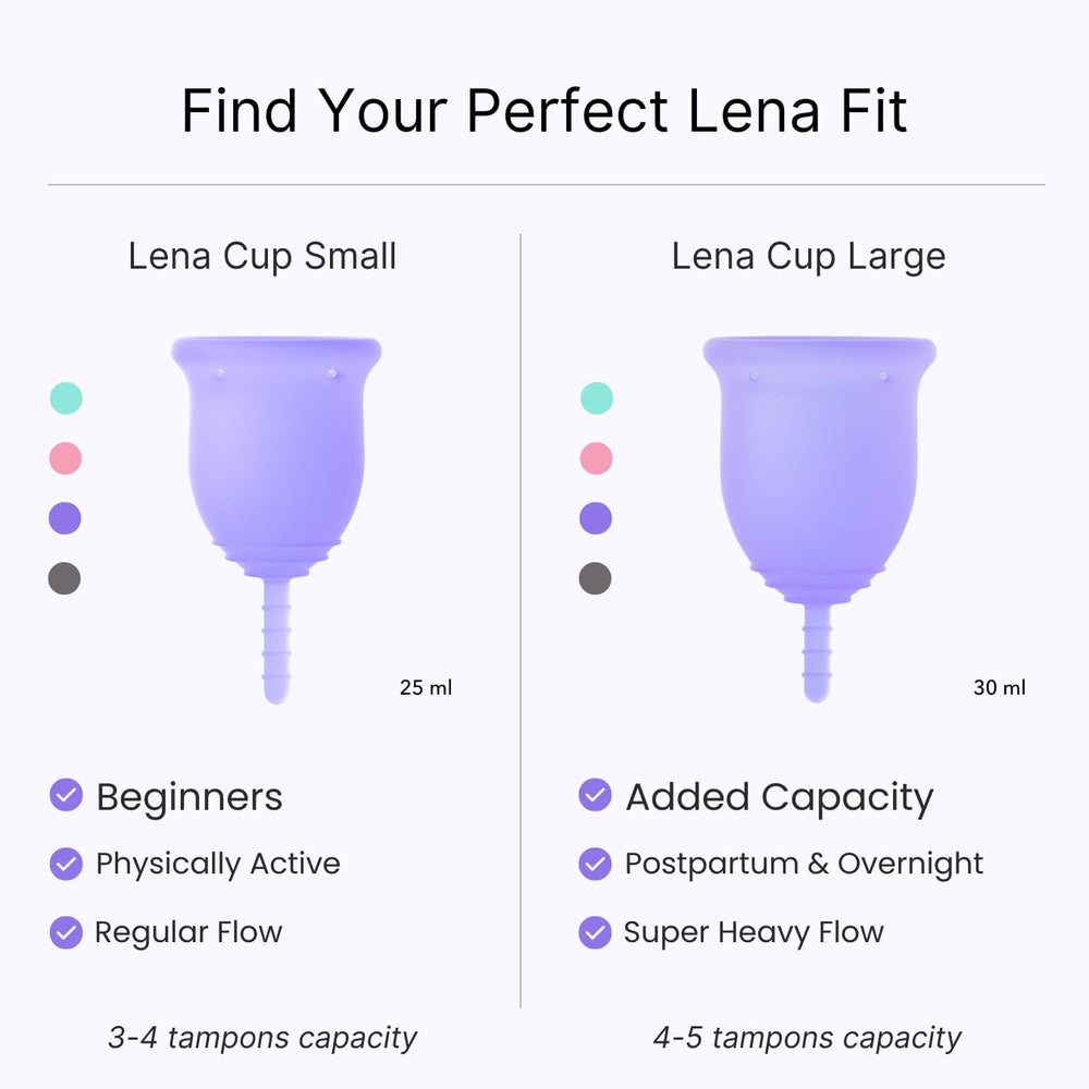 LENA Cup Original 12-hour protection during daily activities