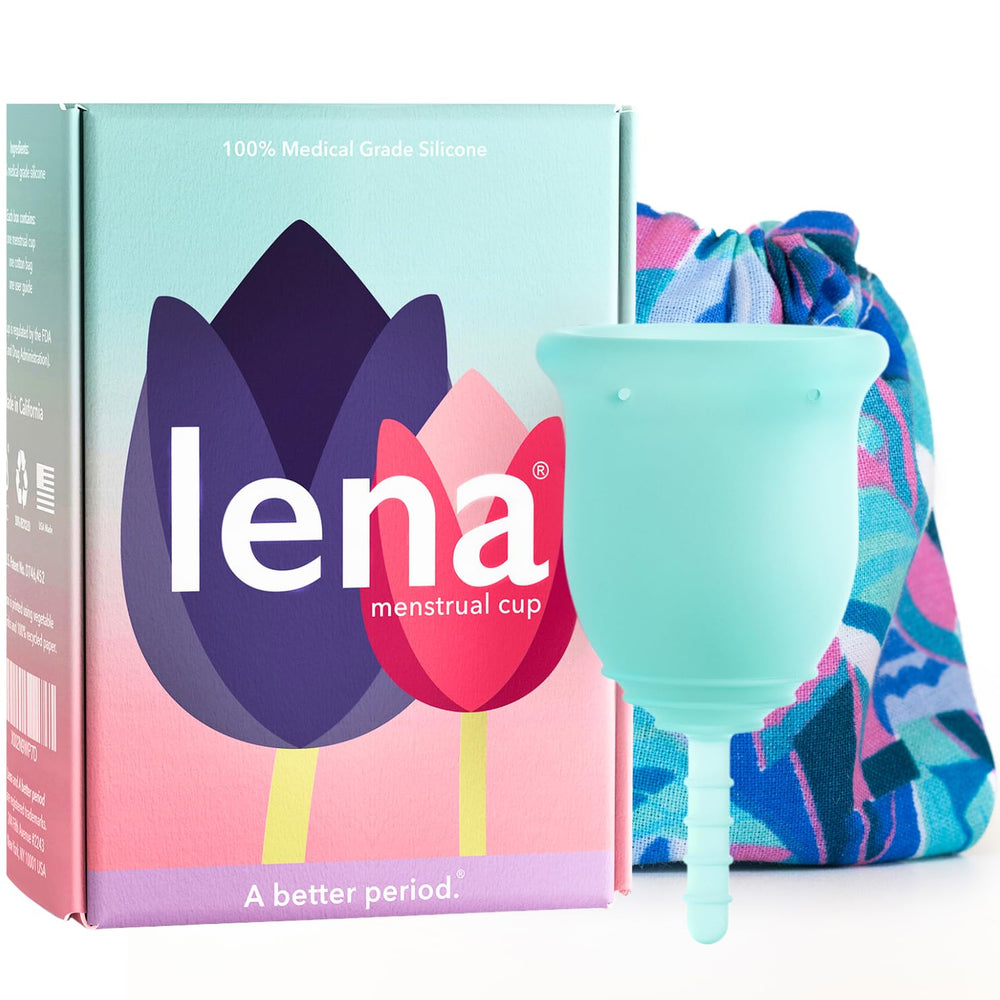 Lena Cup Original small turquoise close-up highlighting soft silicone for comfortable wear