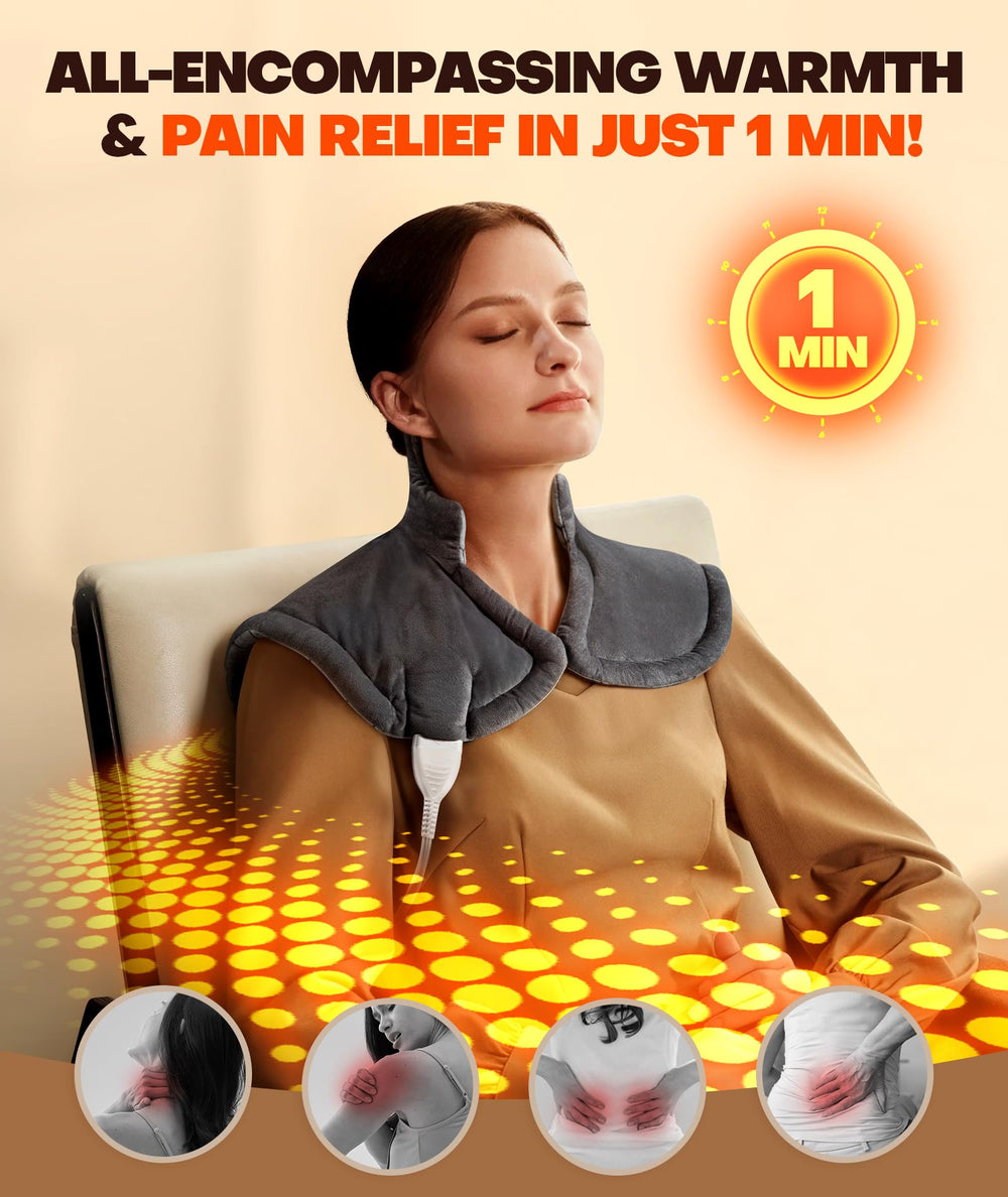 Lenmen graphene-infused fabric provides deeper heat penetration for soothing relief.