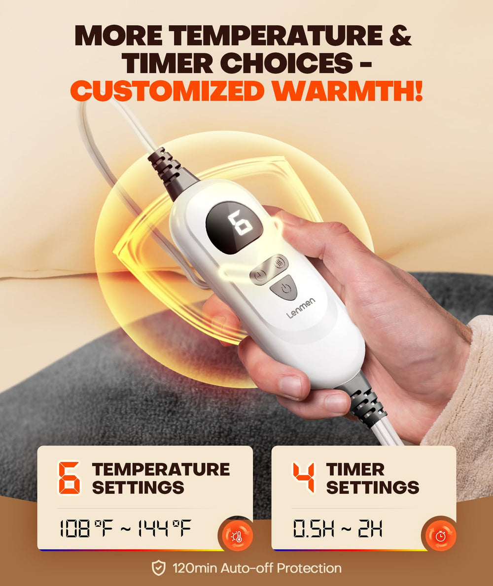 Lenmen weighted edges with ceramic beads keep the wrap in place while heating.
