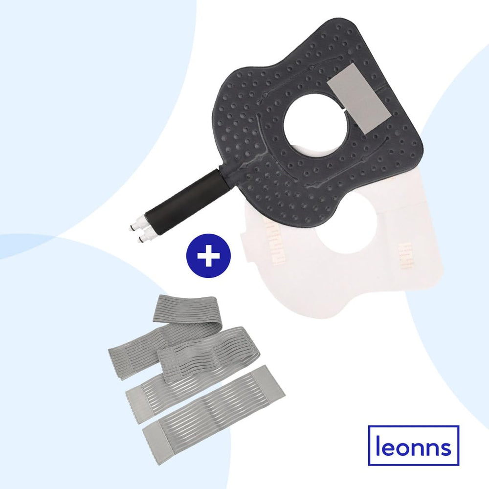 LEONNS cold therapy pad shows quick connectors for easy setup.