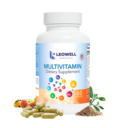 Leowell Multivitamin bottle front for daily immune support.