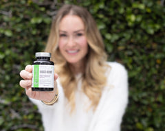 LES Labs Mood Boost packaging box emphasizes non-GMO formula and USA-made quality