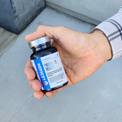 LES Labs Prostate Health box packaging close-up communicates non-GMO integrity and quality.