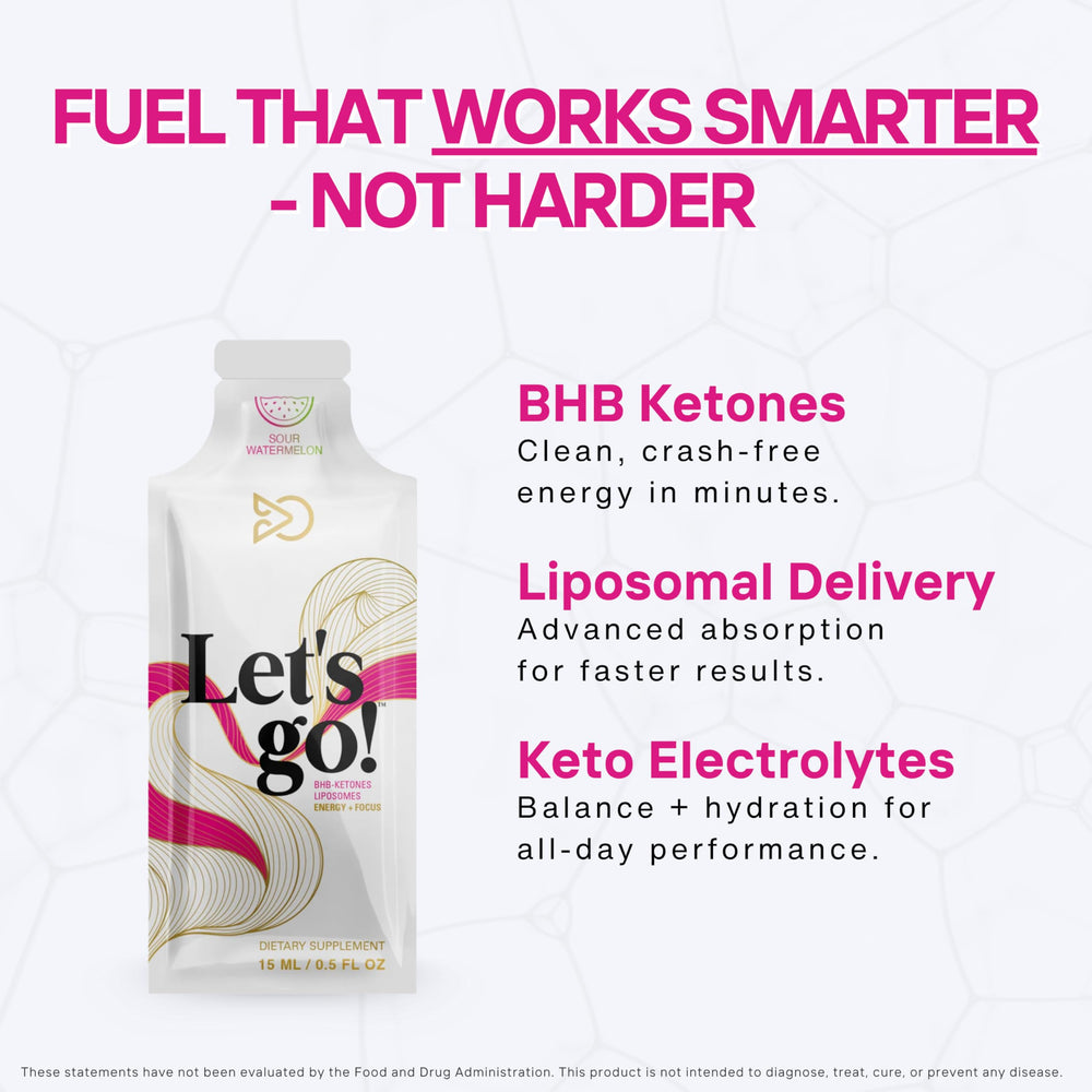 LET GO Sour Watermelon BHB Gel pour captures quick, crash-free energy between workouts