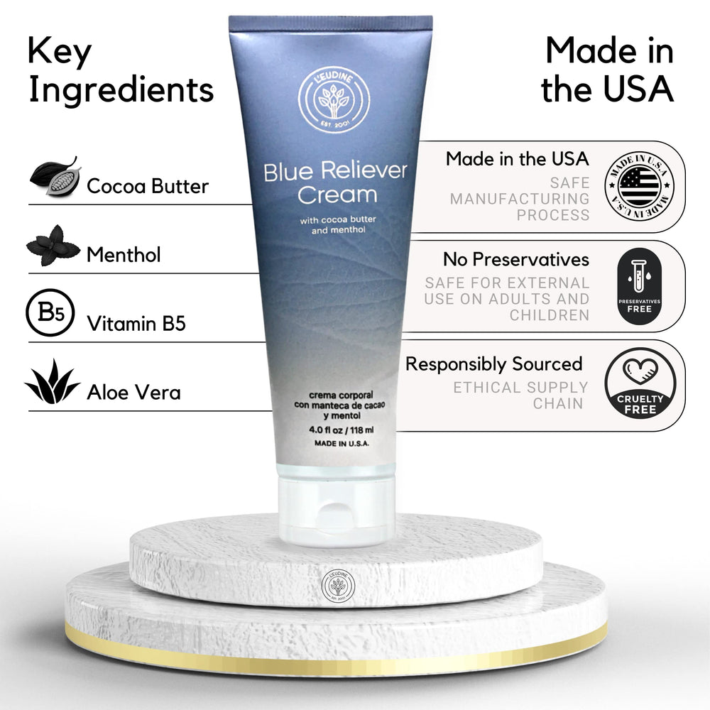 L'EUDINE Blue Reliever Cream cocoa butter texture ready-to-apply