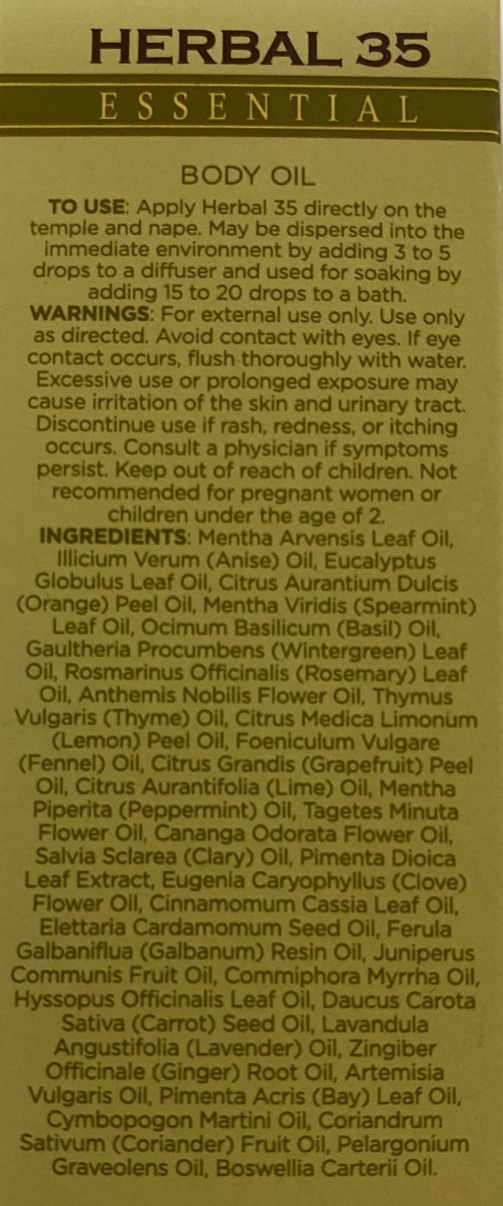 L’EUDINE Herbal 35 use in skincare suggesting added drops for enhanced benefits.