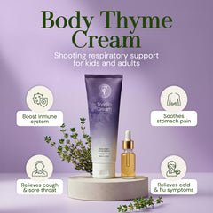 Close-up of smooth, fast-absorbing thyme cream texture.