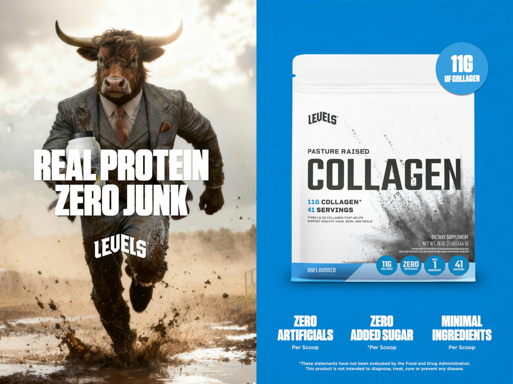 Scoop of Levels Nutrition collagen peptides shown for precise measurement