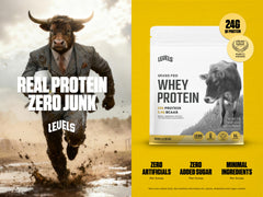 Levels Vanilla Bean Whey Powder Close-Up — authentic vanilla flavor for shakes.