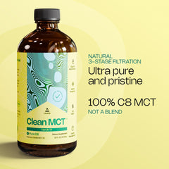 LevelUp C8 MCT Oil in coffee mug illustrates seamless keto-friendly blending