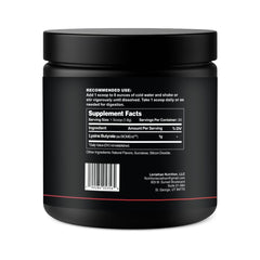 Leviathan Bloat Support strawberry powder dissolving in water for flavor