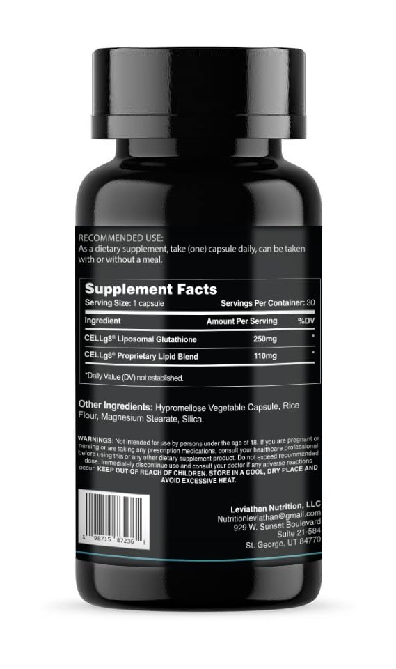 Leviathan Nutrition liposomal glutathione capsules dosage spoon enables consistent daily intake