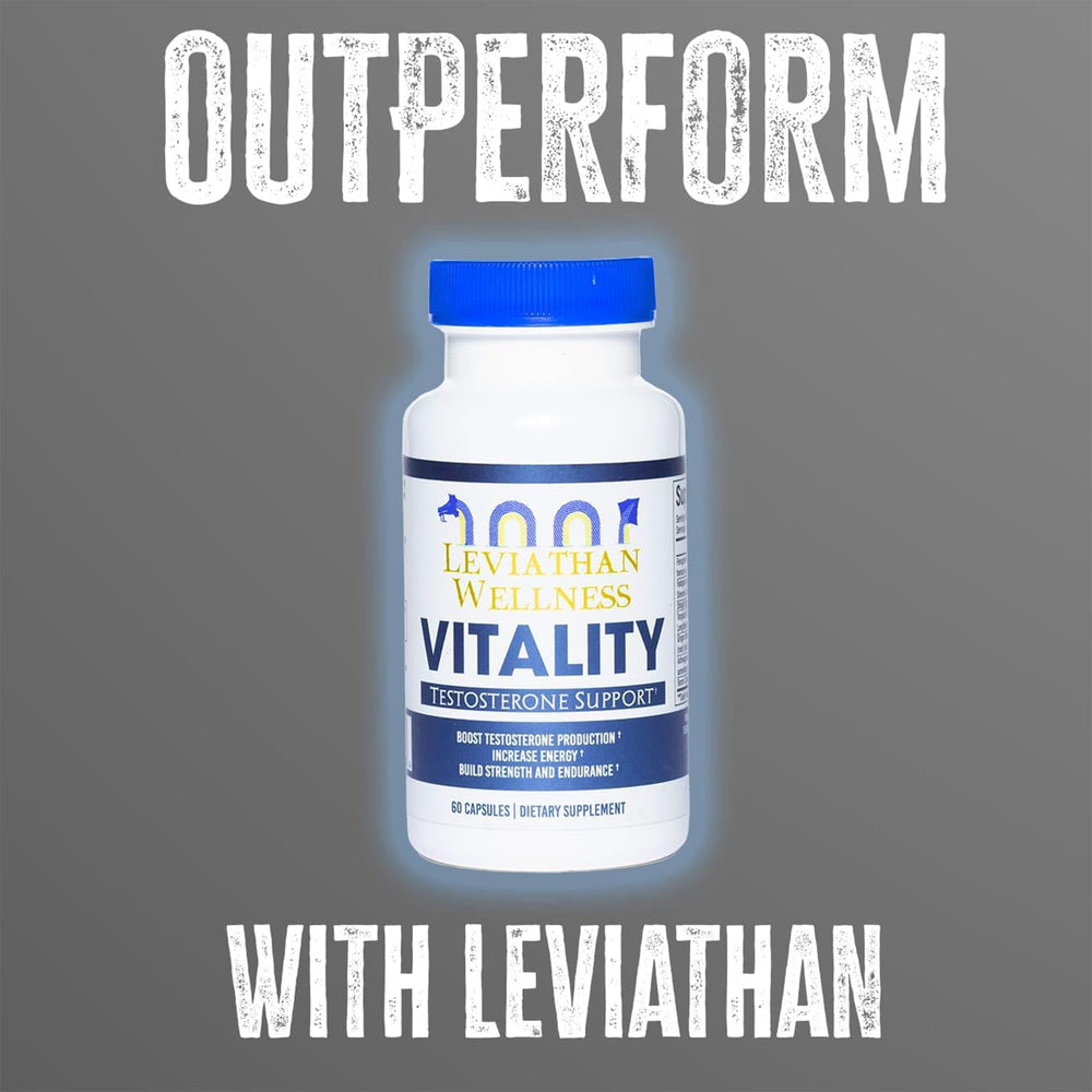 Leviathan Wellness Vitality natural wood background premium formulation