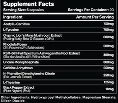 Leviathan Zenith packaging front highlights a daily supplement for balanced energy.