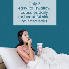 Lewis Labs Collagen Pills macro bottle view emphasizes hair and nails benefits