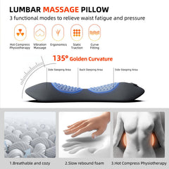 Lewitools lumbar pillow lift traction for gentle spinal lengthening in bed