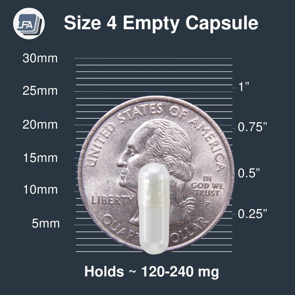 LFA capsule tray with filling machine compatibility for size 4 capsules.