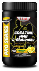 LHA Pro Series Recovery Creatine Lemon Powder bottle supports quick post-workout recovery.