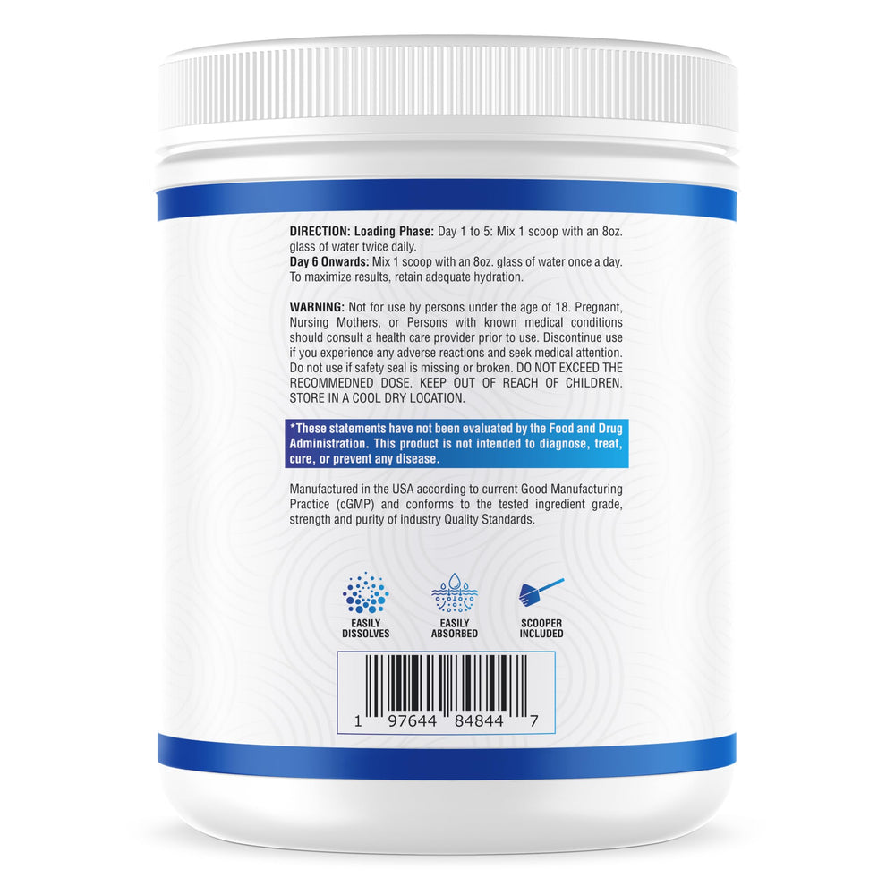 Product label close-up showing GMP certification