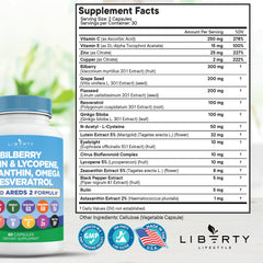 Liberty Lifestyle Eye Health capsules with lutein and zeaxanthin offer antioxidant support for vision.