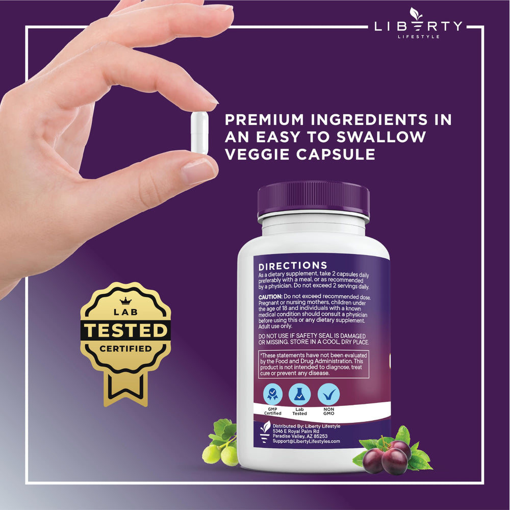 Liberty Lifestyle nac acetyl cysteine and acai blend packaging for daily use