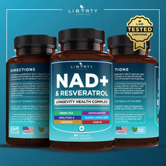 Liberty Lifestyle NAD+ eco packaging emphasizing sustainable packaging.