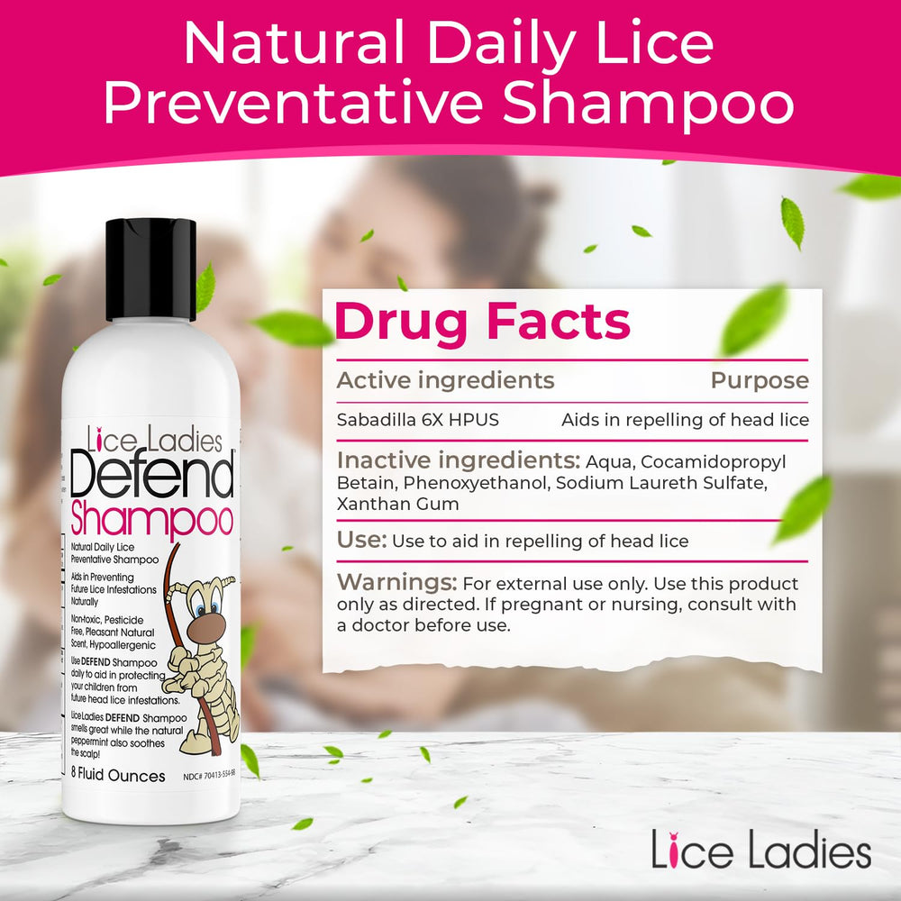 Lice Ladies Defend Conditioner detailed-label shows gentle care for scalps.