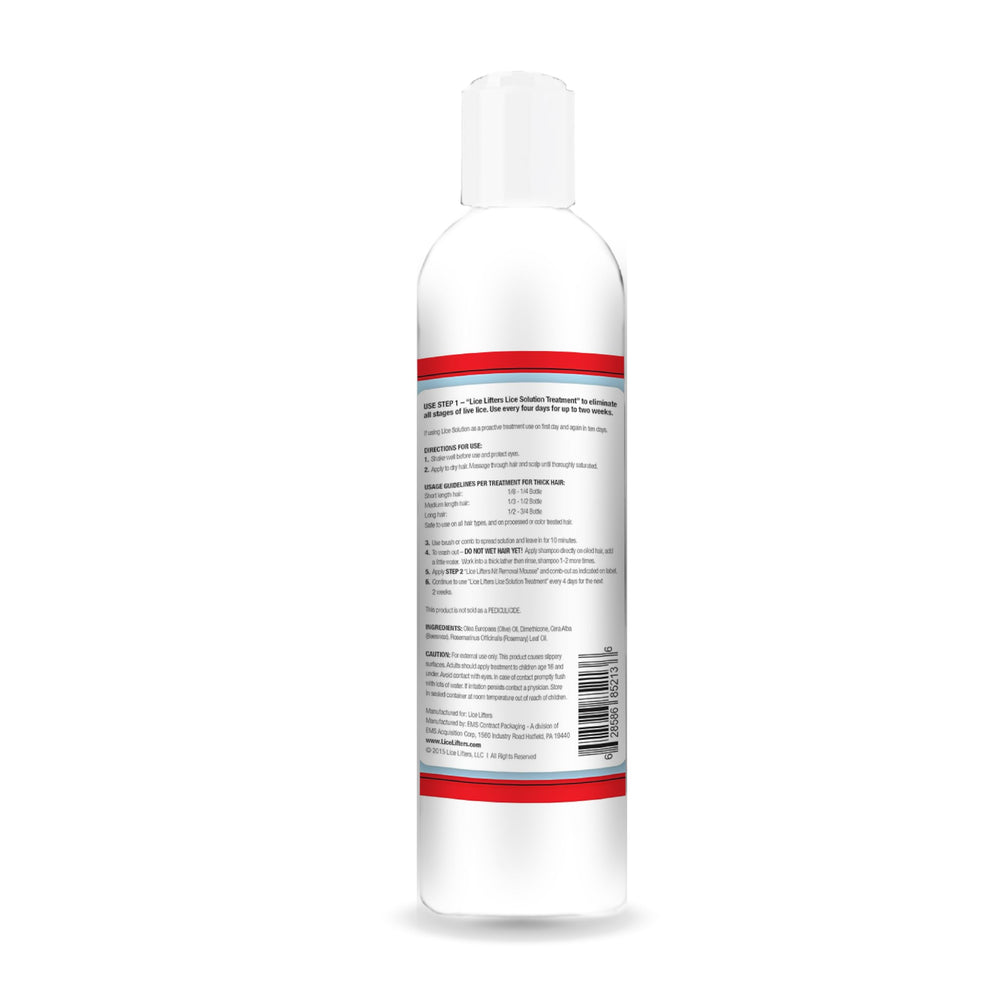 Lice Lifters Solution pour action highlights quick 10-minute application.