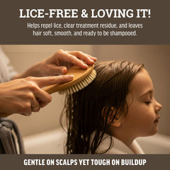 Lice Queen foam cleanser lather demonstrates easy application during washing.