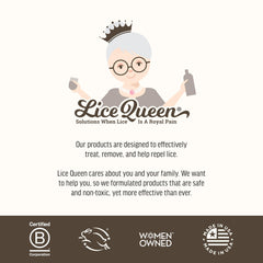 Lice Queen Slick, Slide & Away aftercare guidance helps repeat treatments.
