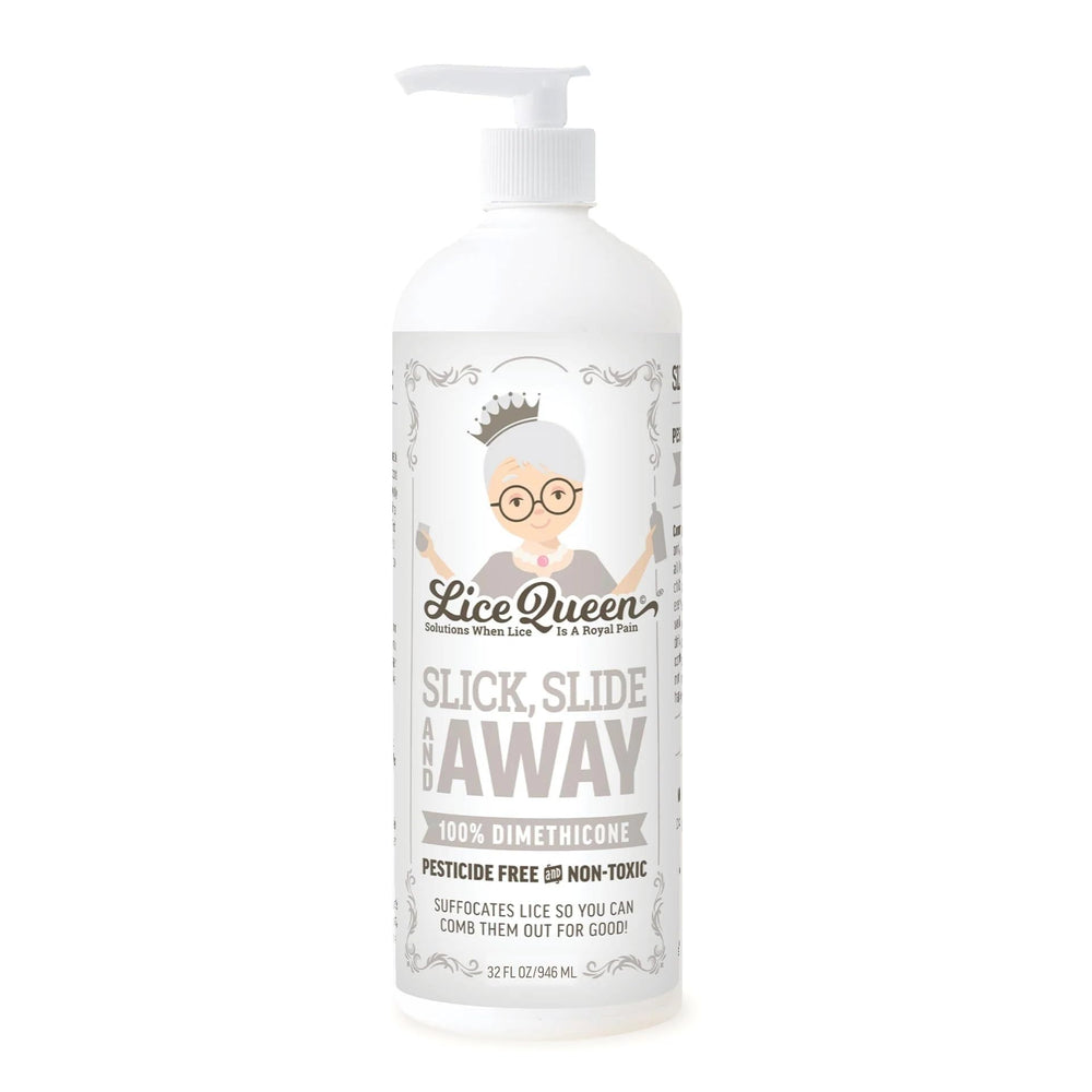 Lice Queen Slick, Slide & Away gel application demonstrates smooth hair coverage.