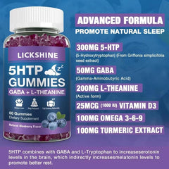Blueberry bottle pour shot of Lickshine gummies for melatonin-free nights