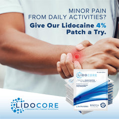 Lidocore extended-pain-relief patch count of 50 offers steady access.