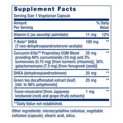 Life Extension 7-Keto DHEA capsules bottle supporting healthy body composition.